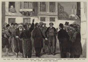 The War and the Eclipse, the Public Crier of Constantinople warning the Populace not to Fire at the Moon during the Eclipse